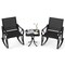 Outdoor Rocking Chair Set with Side Table and Gentle Rocking Motion